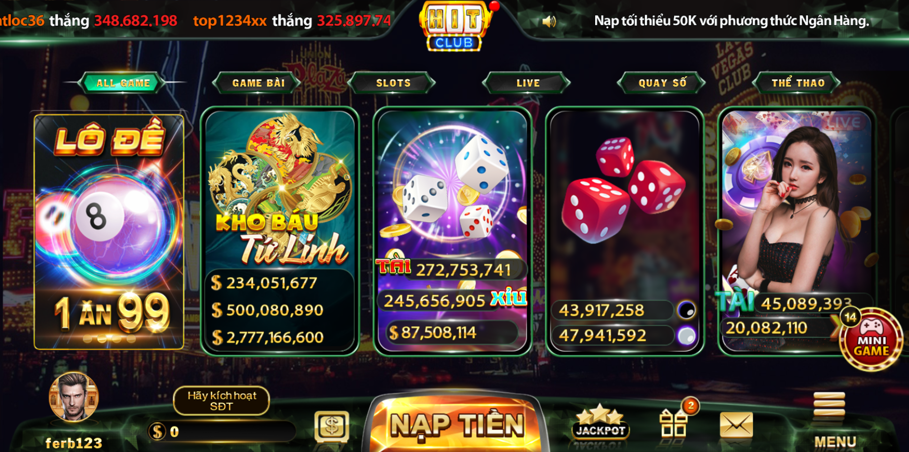 cổng game hit club